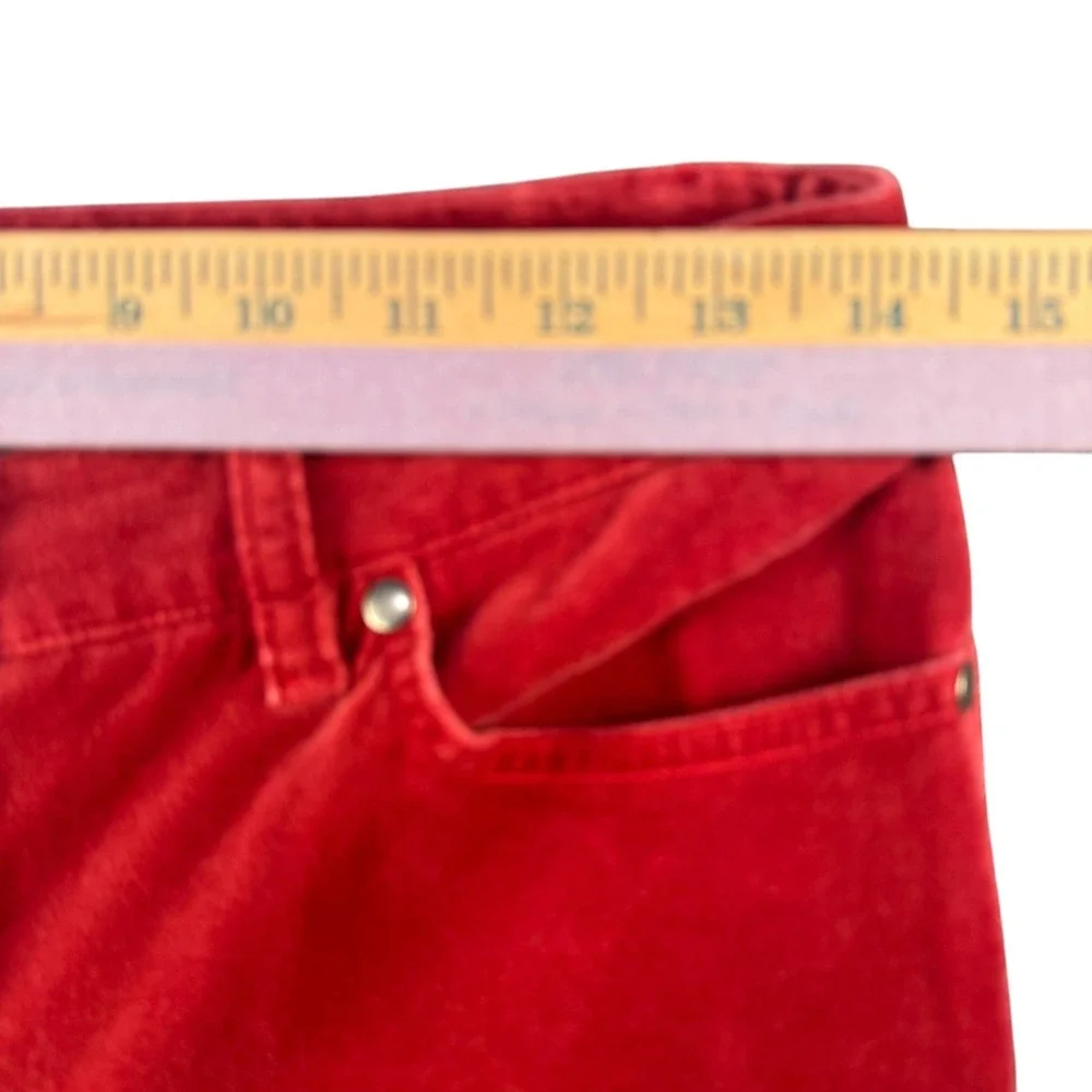 Pure Collection Red Corduroy Pants Straight Leg Womens Size 2R UK 8R EU 34R
